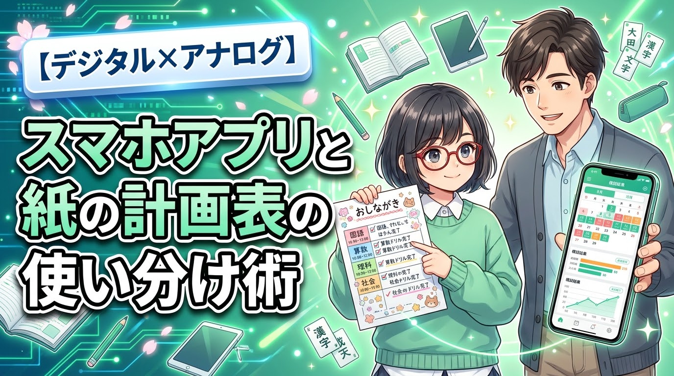 スマホ・アプリと紙の計画表使い分け