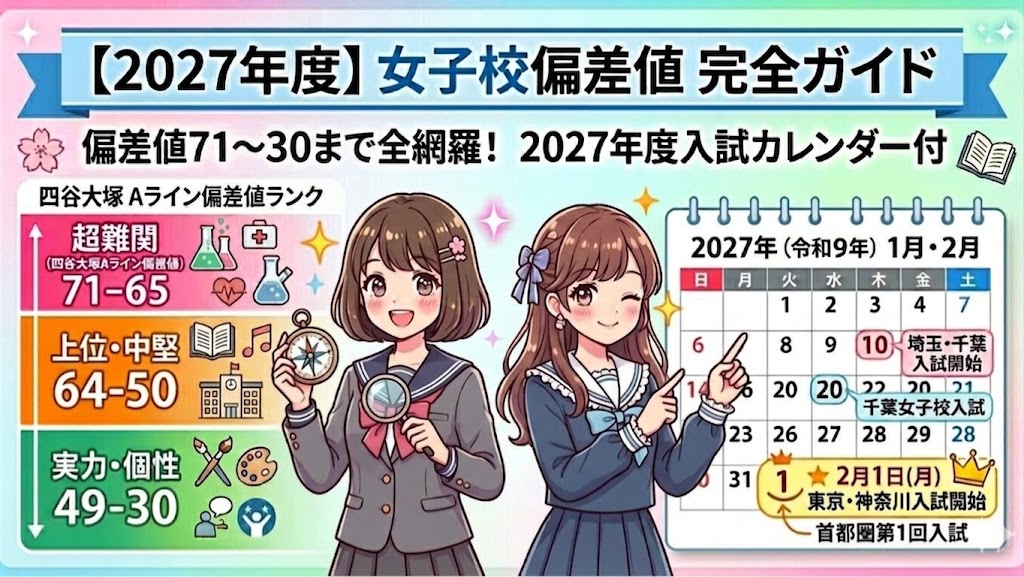 女子校偏差値ランキング2027